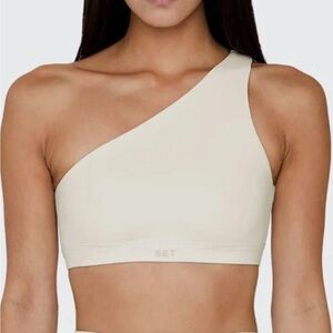 One-Shoulder Cream Bra